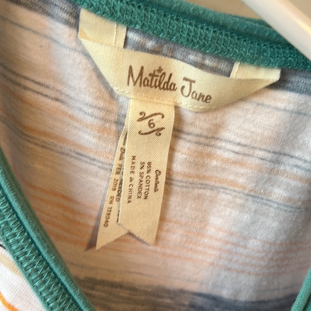 Matilda Jane Clothing Boys āBest Summer Everā Striped Muscle Tee Tank Top Size 6 - Picture 3 of 8
